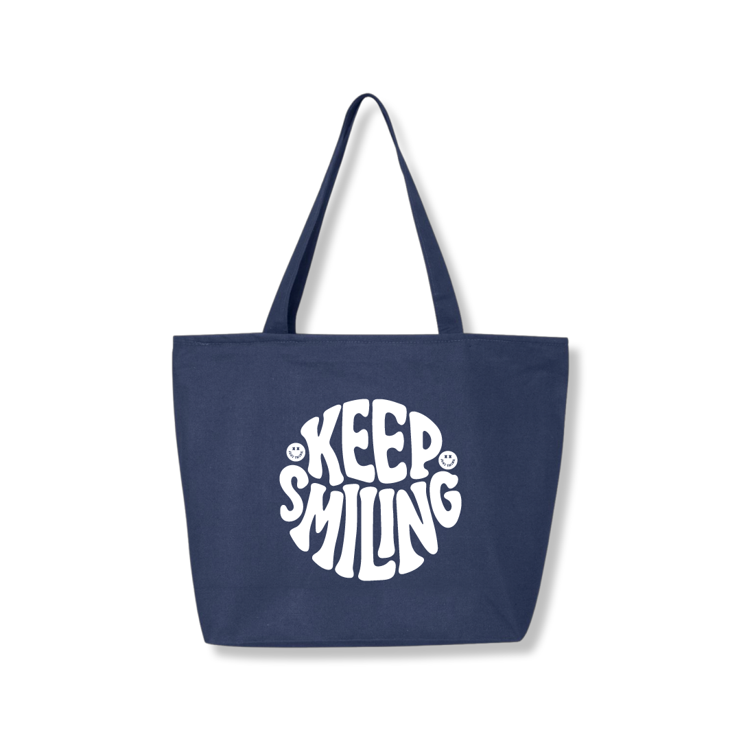 Keep Smiling 27L Zipper Tote Bag
