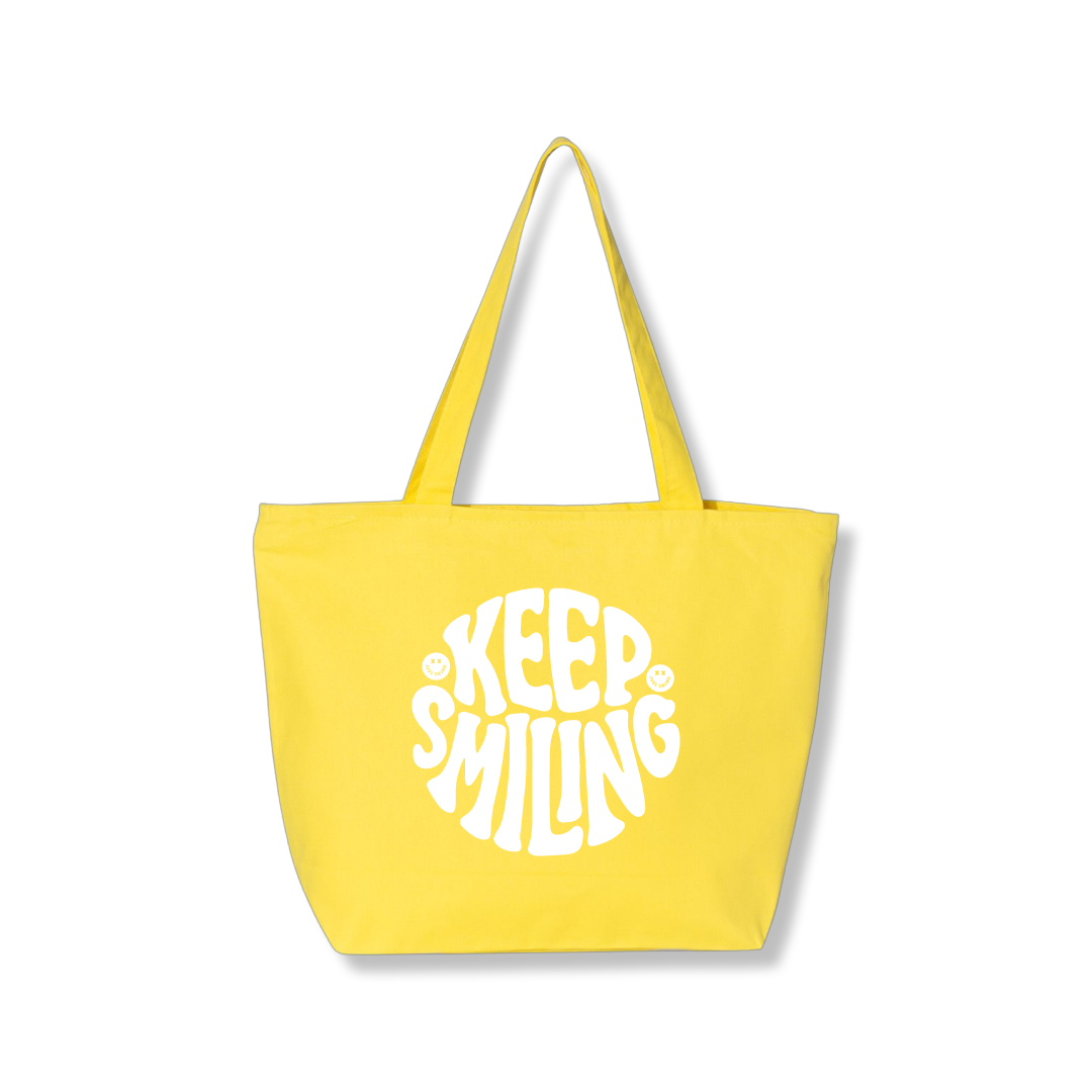 Keep Smiling 27L Zipper Tote Bag