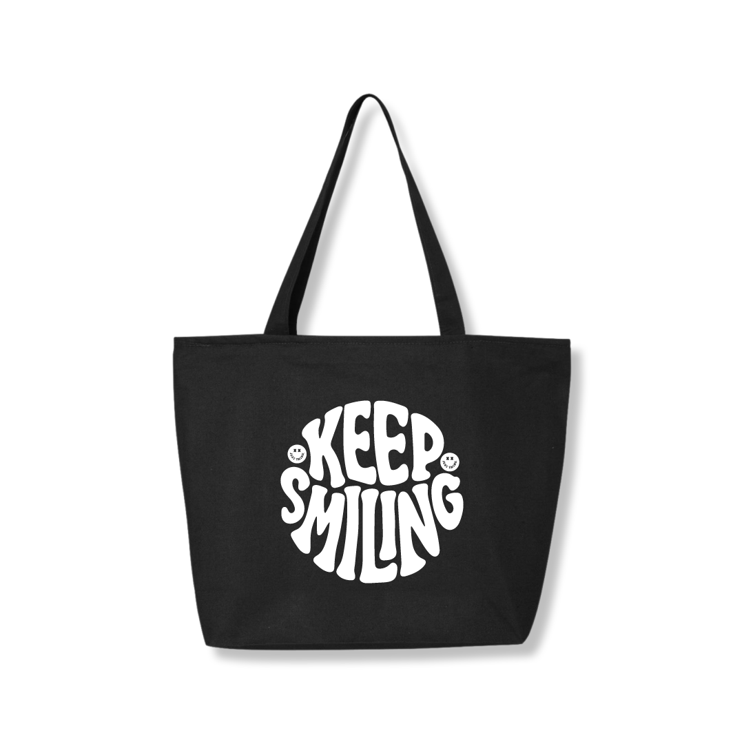 Keep Smiling 27L Zipper Tote Bag