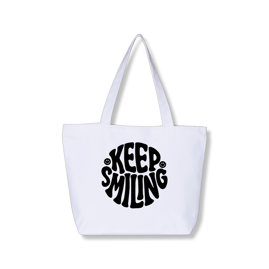 Keep Smiling 27L Zipper Tote Bag