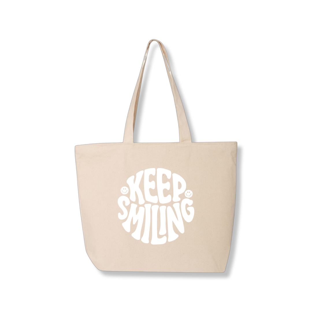 Keep Smiling 27L Zipper Tote Bag