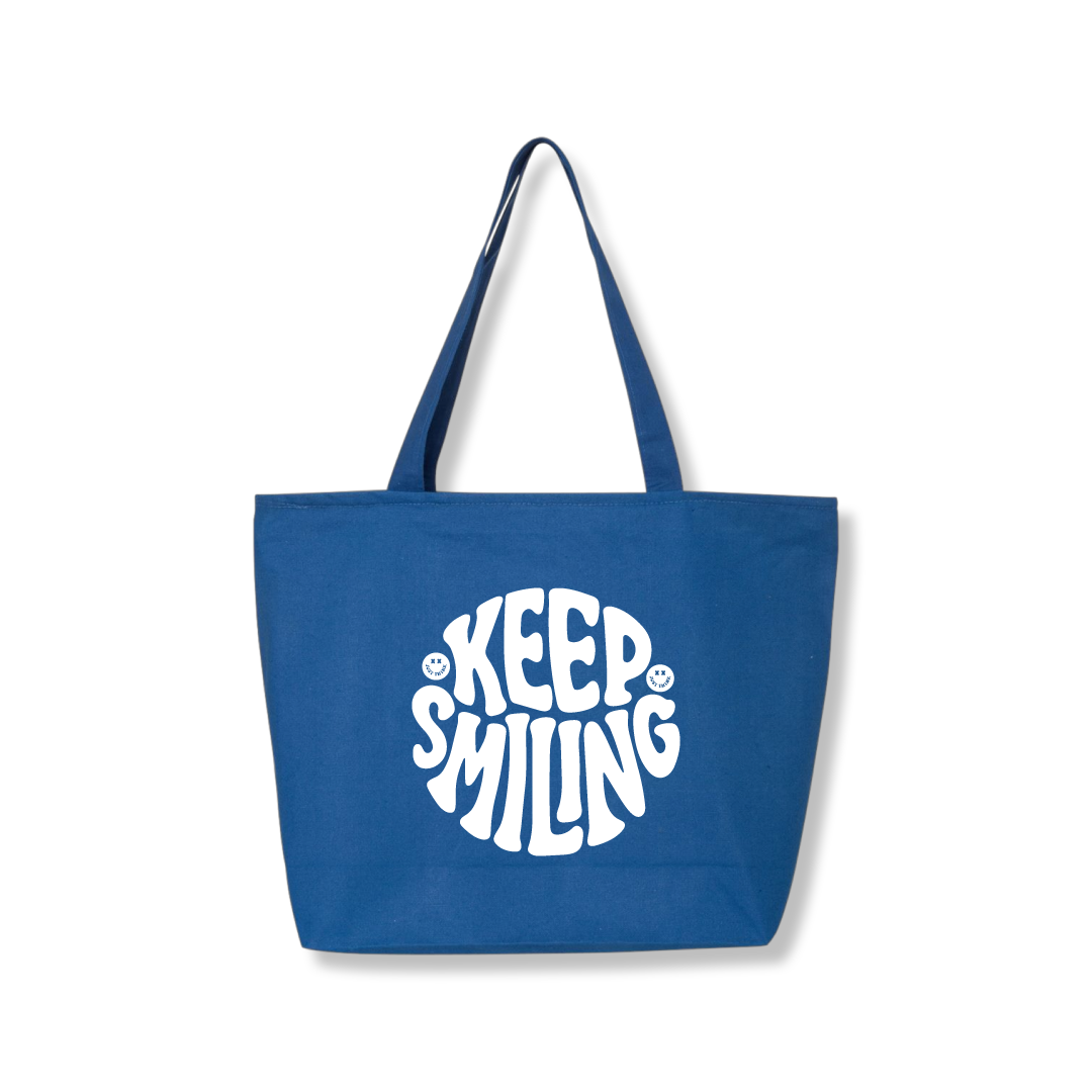 Keep Smiling 27L Zipper Tote Bag