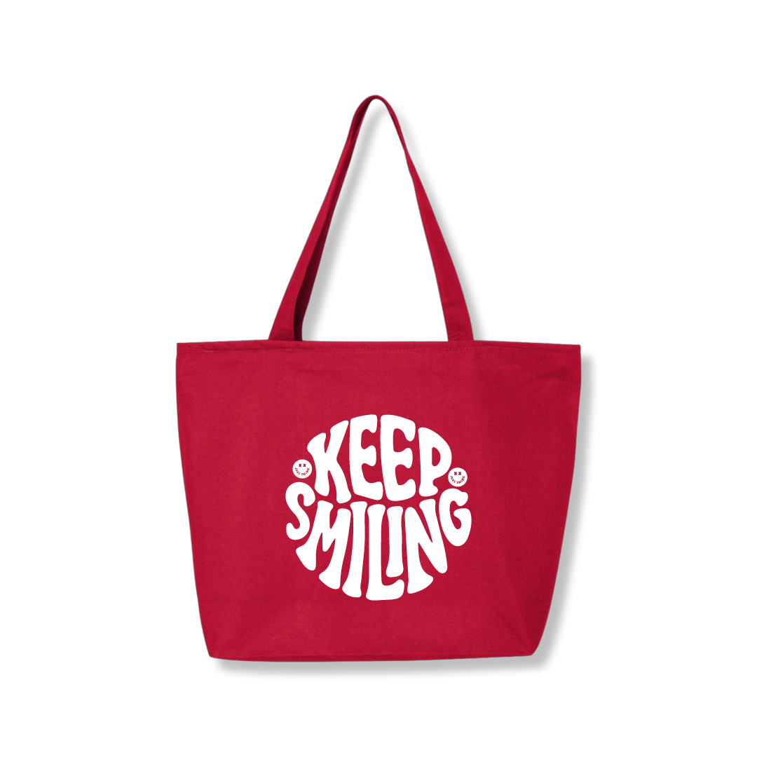 Keep Smiling 27L Zipper Tote Bag
