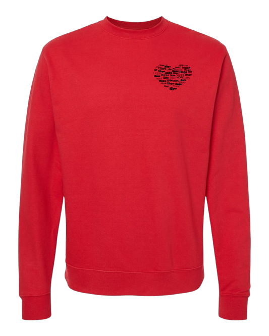 Hope in Hearts (Crew neck sweatshirt)